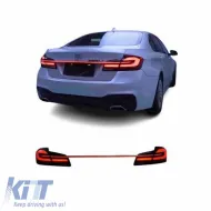 image-5-Tailights Set Suitable for BMW 5 F10 / F18 11-17 G30 Look Full LED Bar With Center Light Dynamic Corner