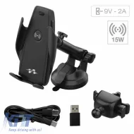 image-0-Phone Holder Automatic With Wireless Charger With Suction Cup Pulse Mobile CARHL14
