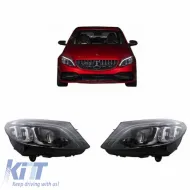 image-32-Headlights Set Suitable for Mercedes-Benz C-Class W205 14-18 LED Upgrade to Multibeam Full LED DRL Black with Motor Carrier