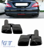 image-32-Exhaust Pipes Double suitable for Mercedes-Benz W211, W212, W204, W209, W221, W164, W166 A Design 63 Look Black Edition 2 Pcs