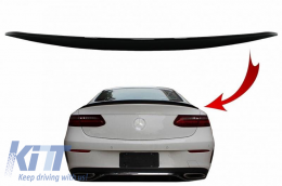 image-8-Trunk Spoiler suitable for Mercedes-Benz E-Class C238 Coupe 2016+ ABS Plastic Piano Black