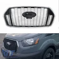 image-11-Front Grille suitable for Ford Transit 2020-2022 RS Look Honeycomb Black With Chrome 1pc