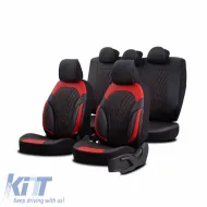 image-7-Seat Covers Otom Progressive Design Universal Full Synthetic Leather Front / Rear Set 11 Pieces Black / Red ΡRG-104