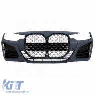 image-9-Front Bumper suitable for BMW 3 F30/F31 11-19 G20 / G80 M Look Black/ Chrome