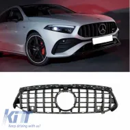 image-0-Front Grille suitable for Mercedes-Benz A-Class W177 Facelift 23+ GT A Design Panamericana Look Black 1 Pc
