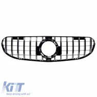image-2-Front Grille suitable for Mercedes-Benz GLC-Class X253 19+ Facelift Standard Bumper GTR Panamericana Design Black/Chrome