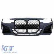 image-75-Front Bumper suitable for BMW 3 F30/F31 11-19 G20 / G80 M Look Black/ Chrome