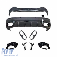 image-17-Rear Bumper Diffuser suitable for Mercedes-Benz GLB (X247) 2019+ A Design GLB45 Look suitable for A Design Line Bumpers Piano Black