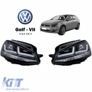 image-48-Headlights Set suitable for VW Golf VII (7) 12-17 DRL Full LED Halogen Version Black/Chrome LEDHL103-CM RHD Right Hand Drive Osram Ledriving