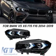 image-56-Headlights Set suitable for Bmw X5 F15 (2013-2018) / X6 F16 (2014-2019) Conversion to G05 / G06 Look Black Carner