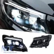 image-57-Headlights Set Suitable for Mercedes-Benz Vito W447 14-24 W448 2025 Look DRL Led Tube Black Carner
