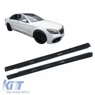 image-43-Side Skirts suitable for Mercedes S-Class W222 13-17 Facelift Long Version Black With black Trim Night Package A Design 63 Look 2pcs