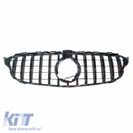 image-2-Front Grille suitable for Mercedes-Benz C-Class W205 Facelift 18-21 GT A Design Panamericana Look Black 1 Pc