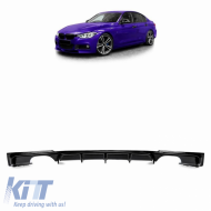 image-18-Rear Bumper Diffuser suitable for BMW 3 F30/F31 11-19 M-Packet Gloss Black with 2 Left & Right Double Exhaust Outlets from ABS Plastic 1pc