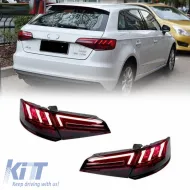 image-63-Tailights Set suitable for Audi A3 8V 2013-2019 Sportback Led Bar Red/Smoke