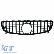 image-28-Front Grille suitable for Mercedes-Benz A-Class W176 15-18 GT A Design Panamericana Look Black 1 Pc