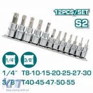 image-34-Total Walnut With Torx Head And Socket 1/4'' & 3/8'' 12 Pcs THT1438121