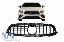 image-9-Front Grille suitable for Mercedes-Benz E-Class Facelift W213 S213 C238 A238 A Design Line GT A Design Panamericana Look Black 1pc