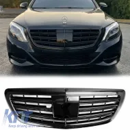 image-15-Front Grille suitable for Mercedes-Benz S-Class W222 13-20 A Design Look Night Edition Gloss Black 1 Pc
