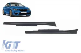 image-2-Side Skirts suitable for BMW 2 F22 Coupe F23 Cabrio (2014-2017) M2 Competition Look from ABS Plastic 2 pc