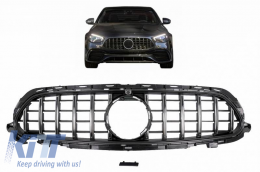 image-30-Front Grille suitable for Mercedes-Benz E-Class Facelift W213 S213 C238 A238 A Design Line GT A Design Panamericana Look Black / Chrome 1pc