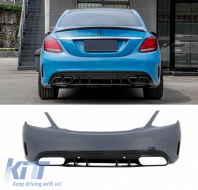 image-20-Rear Bumper suitable for Mercedes-Benz C-Class W205 Sedan 14-21 A Design C63s Facelift Look