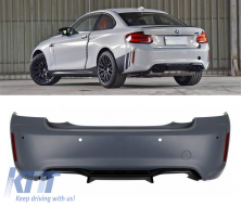 image-30-Rear bumper suitable for BMW 2 F22 Coupe F23 Cabrio (2014-2017) M2 Competition look from ABS plastic