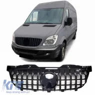 image-32-Front Grille suitable for Mercedes-Benz Sprinter W906 Pre-Facelift 09-13 GT A Design Panamericana Look Black 1 Pc