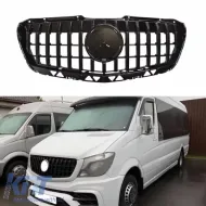 image-33-Front Grille suitable for Mercedes-Benz Sprinter W906 Facelift 14-17 GT A Design Panamericana Look Black 1 Pc