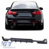 image-15-Rear Bumper Diffuser suitable for BMW 4 F32 Coupe / F33 Cabrio / F36 Gran Coupe 13-21 M-Tech Matte Black with 2 Single Exhaust Outlets Right & Left -0-----0- Made from ABS Plastic 1pc