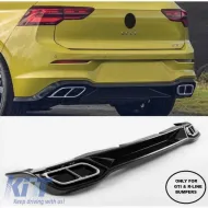 image-31-Rear Bumper Diffuser suitable for VW Golf VIII (8) 2019+ R-Line suitable for R-Line & GTI Bumper Glossy Black from ABS Plastic