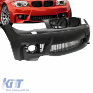 image-28-Front Bumper suitable for BMW 1 E81/82/87/88 04-13 1M Look with Grilles