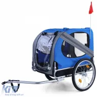 image-78-Bicycle trailer dog trailer foldable for pets up to 40kg Grey Blue