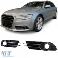 image-1-Grille trims bumper chrome for Audi A6 C7 4G 10-14 without S-Line