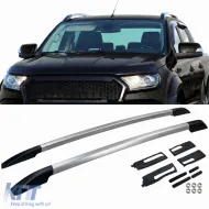 image-1-Aluminum roof rail silver retrofit suitable for Ford Ranger T6 T7 T8 2012-2022