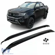 image-2-Aluminum roof rack roof rails black fits for VW Amarok II from 2022