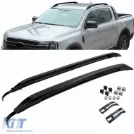 image-75-Black aluminum roof rails retrofit suitable for Ford Ranger T9 from 2023