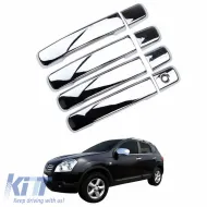 image-51-Chrome Door Handle Covers Steel suitable for Nissan Qashqai J10 07-14 Set 8 Pcs