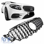 image-8-Front Grille suitable for Mercedes-Benz E-Class W213 16-19 GT A Design Panamericana Look Black/Chrome 1pc