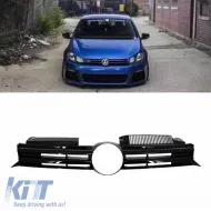 image-9-Front Grille suitable for VW Golf VI (6) 08-11 R20 Look Black 1 Pc