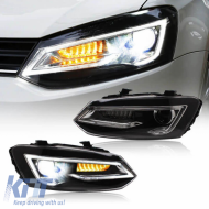 image-32-Headlights Set Suitable for VW Polo 6R/6C 09-17 DRL Tube & Dynamic Signal H7 With Motor V-Land