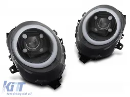 image-39-HEADLIGHTS TUBE LIGHT BLACK DRL fits MINI (COOPER) F55 / F56 / F57 14-17