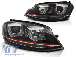 image-44-HEADLIGHTS U-LED LIGHT DRL BLACK RED LINE fits VW GOLF 7 11.12-17