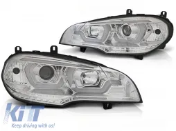image-45-HEADLIGHTS TUBE LIGHT DRL CHROME fits BMW X5 E70 07-13