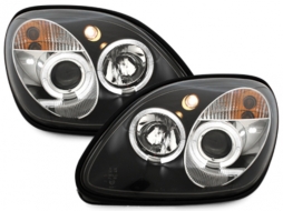 image-75-Headlights suitable for Mercedes SLK R170 (04.1996-2004) CCFL Angel Eyes 2 Halo Rims Black