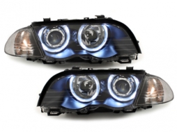 image-77-Headlights suitable for BMW 3 Series E46 (1998-2001) 2 LED Halo Rims Black