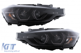 Fari Angel Eyes LED Gialli DRL per BMW Serie 3 F30 F31 10.2011-05.2015-image-6113185