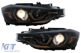 Fari Angel Eyes LED Gialli DRL per BMW Serie 3 F30 F31 10.2011-05.2015-image-6113189