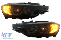 Fari Angel Eyes LED Gialli DRL per BMW Serie 3 F30 F31 10.2011-05.2015-image-6113192