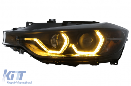 Fari Angel Eyes LED Gialli DRL per BMW Serie 3 F30 F31 10.2011-05.2015-image-6113199